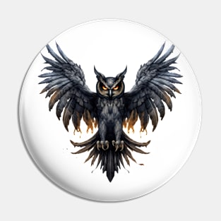 Halloween Goth Owl Pin