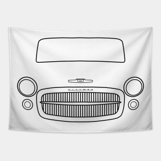 Hillman Minx classic 1950s British car black outline graphic Tapestry