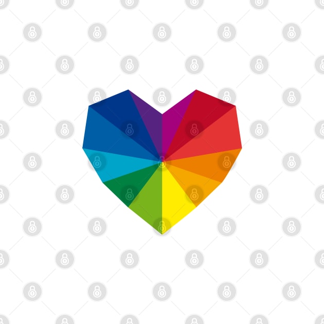 colorful geometric heart by beakraus