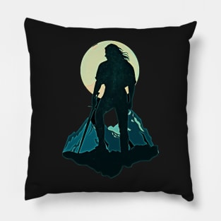 The Wolf and the Moon II Pillow