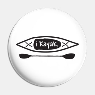 iKayak - Kayak and paddle black and white illustration Pin