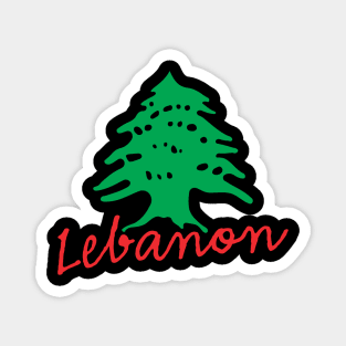 Lebanon Name with Lebanese Flag Cedar Tree Icon Design Magnet