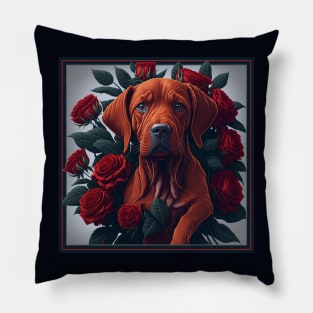 Vizsla red roses 2 Pillow