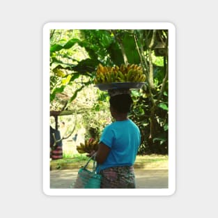 Balinese woman selling Bananas Magnet