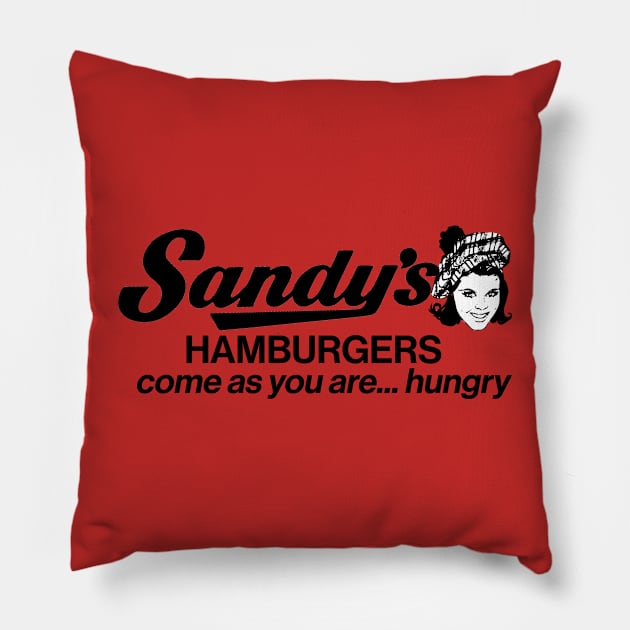 Sandy's Hamburgers Fast Food Drive In Pillow by carcinojen