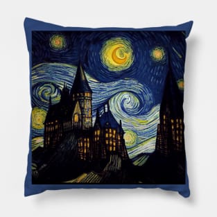 Starry Night Wizarding School Van Gogh Pillow