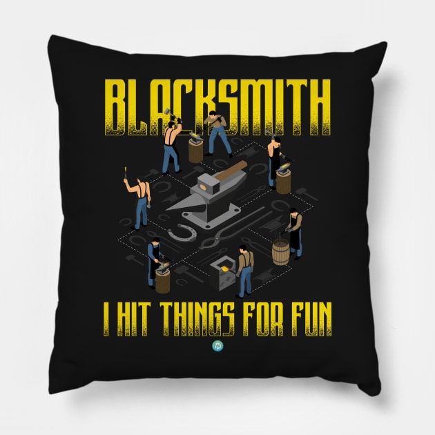 funny Blacksmith Gift Pillow by woormle