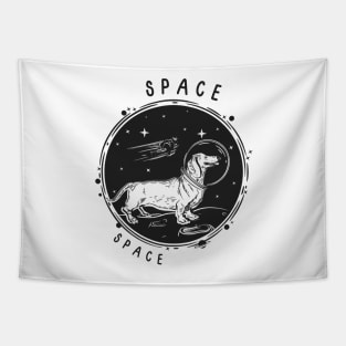 Astronaut dog in space Tapestry