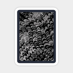 Black and white psychedelic pattern Magnet