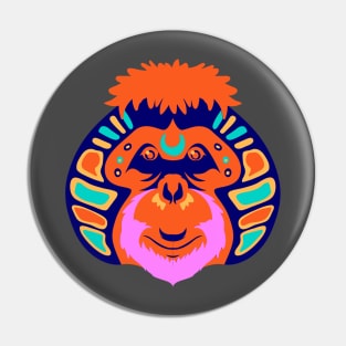 gorilla artistic face Pin