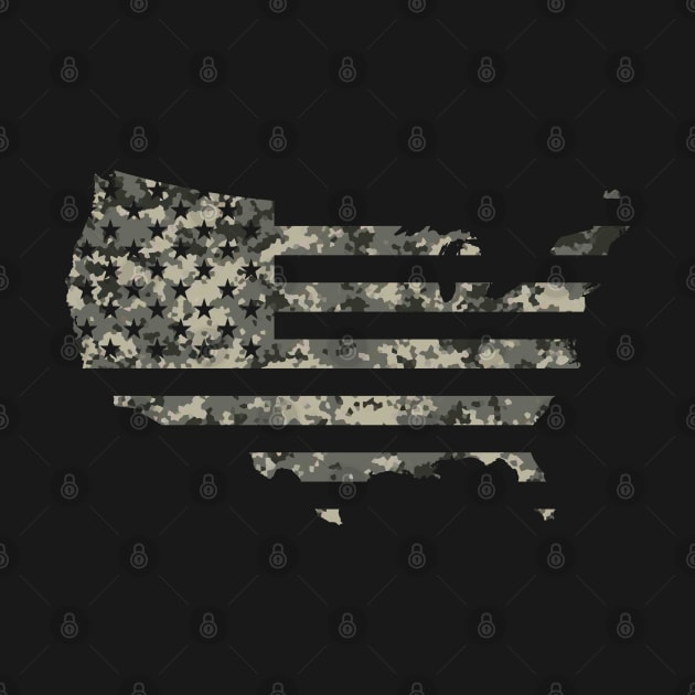 USA Flag - Urban Camo by blackphantasm