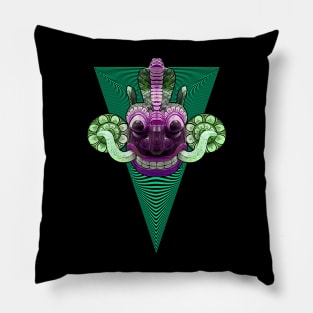 EYECHO Sri Lanka Neon Green Devil Yaka Mask (Yaka, Raaksha) Pillow