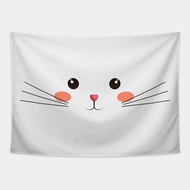 cat face mask mouth Tapestry by Theblackberry