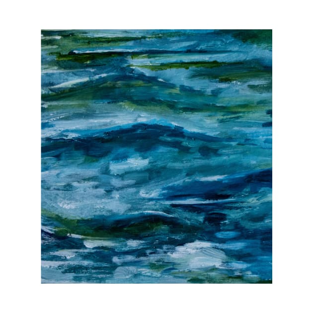 Abstract Blue and Green Ocean Wave by maybeedesigns