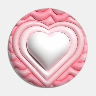 heart pink 3d Pin