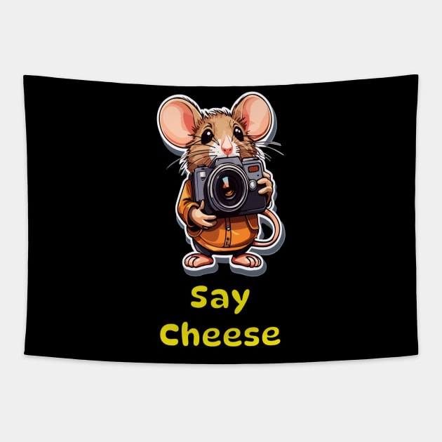 Say cheese Tapestry by BishBashBosh