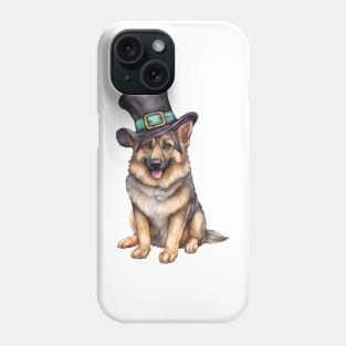 Watercolor German Shepherd Dog in Magic Hat Phone Case