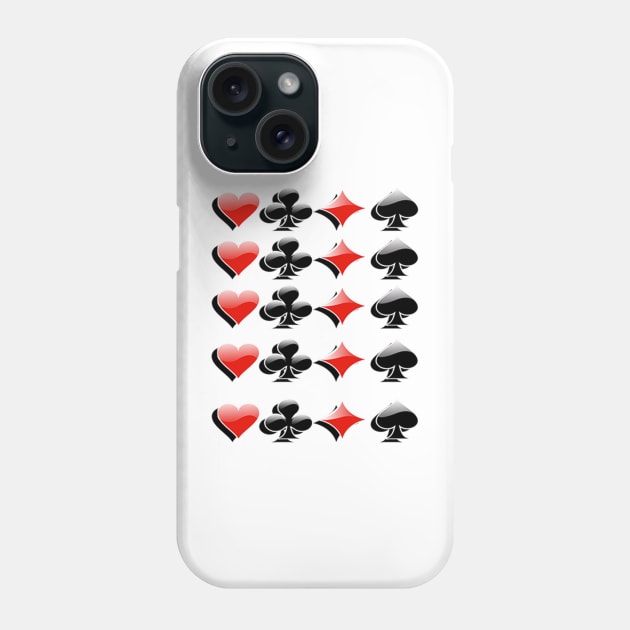Card Player Design, Spades, Diamonds, Clubs & Hearts: Lucky Players Cool Graphic Design Cards Poker Phone Case by tamdevo1