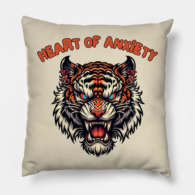 Anxiety tiger Pillow by Japanese Fever