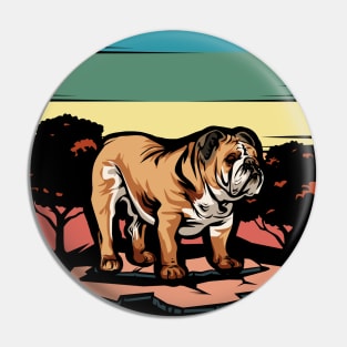 Bulldogs | Retro design for Dog Lovers Pin