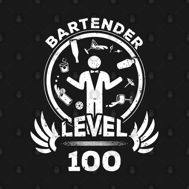 Disover Level 100 Bartender Gift - Bartender Gift - T-Shirt