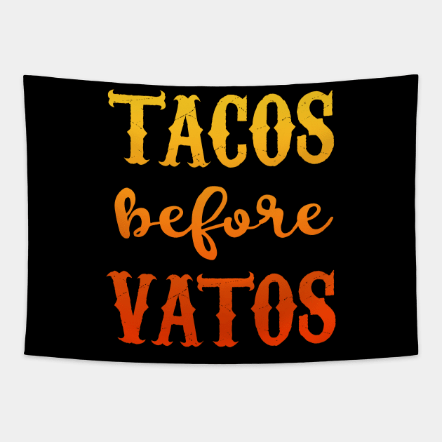 Tacos Before Vatos - red design Tapestry by verde