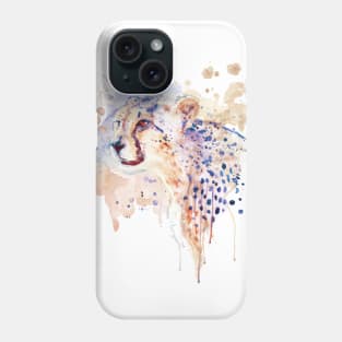 Cheetah Watercolor Portrait Phone Case