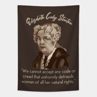 Elizabeth Cady Stanton Portrait and Quote Tapestry