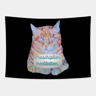 meditating cat Tapestry