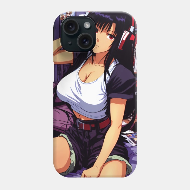 Tifa FF7 Lost in Lofi Hip hop Music - anime lofi girl aesthetic Gaming Phone Case by geekmethat