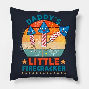 Daddy's Little Firecracker 4th of July Pillow