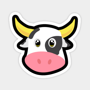 Cute Cow - Cowface Bow farmers Face Magnet