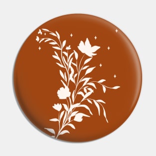 Burnt Orange Flowers Pin