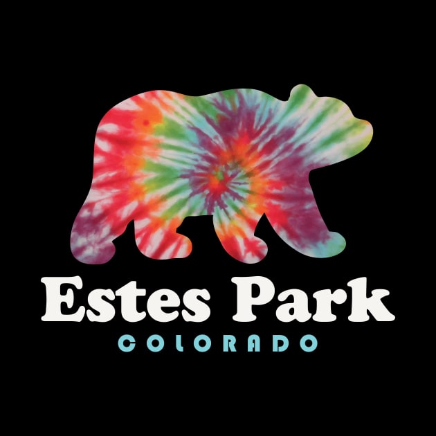 Estes Park Colorado Rocky Mountains Bear Tie Dye by PodDesignShop