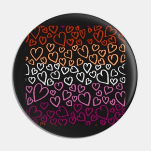 Lesbian Pride Heart Pattern Pin