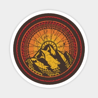 MTB Mountain Biking Rust Sun Tread Design Magnet