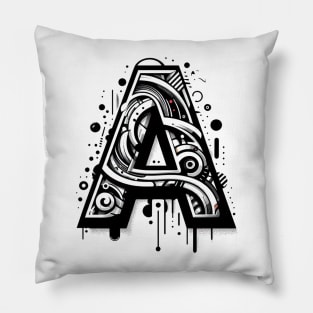 Letter A design graffity style Pillow