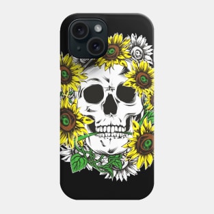 skull sunflower Phone Case