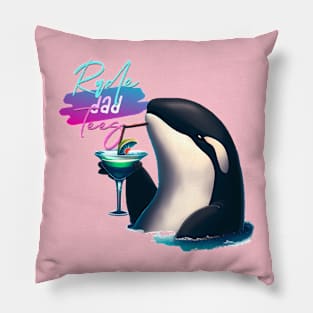 Rude Dad Orca Keeping It Cool Pillow
