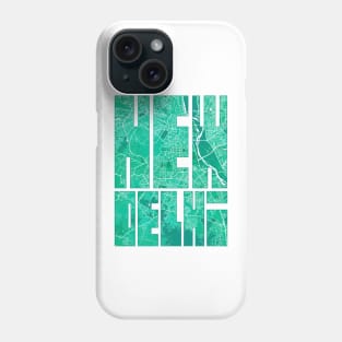 New Delhi, India, City Map Typography - Watercolor Phone Case