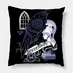 Nevermore - Goth - Edgar Allan Poe - Raven - Horror Pillow