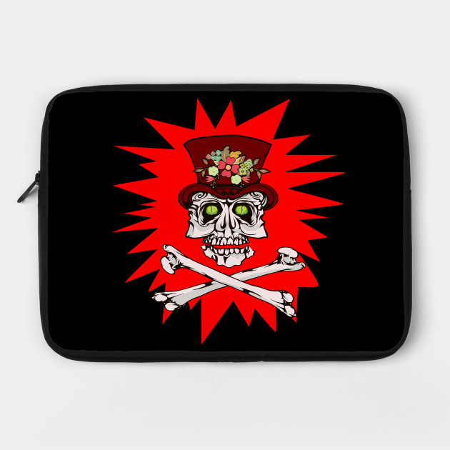 Alligator eyed gothic skull & crossbones