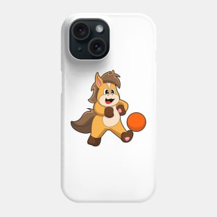 Horse as Soccer player with Soccer ball Phone Case