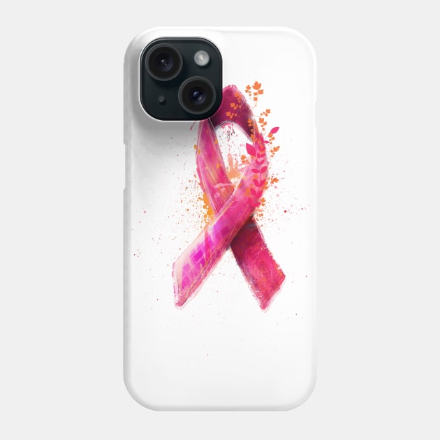 pink ribbon tshirt Phone Case by erdavid