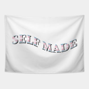 self made - trans pride typography (serif) Tapestry