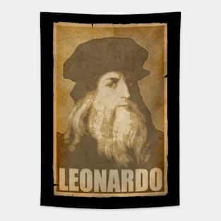 Leonardo Da Vinci Propaganda Poster Pop Art Tapestry