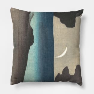 Shõkei Celebrated Waterfall- Japanese woodblock print Pillow