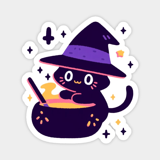 Witch Cat Boiling  Poison Magnet by xuanxuanshop