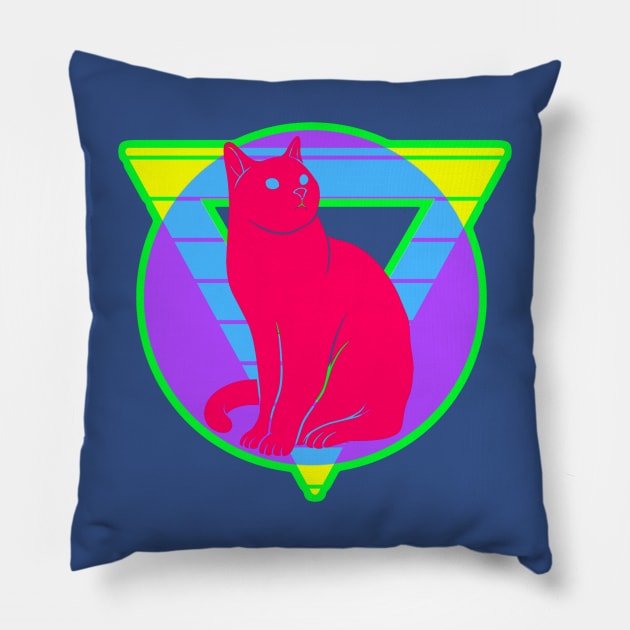 Retro style design with Cat Pillow by AlondraHanley