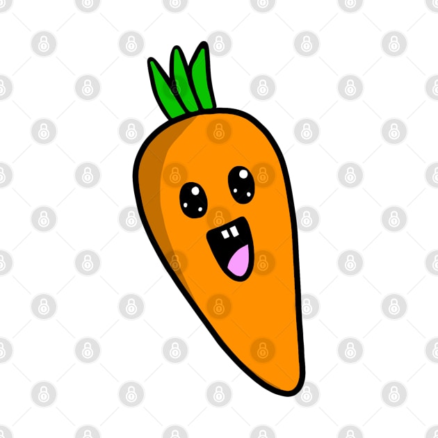 Cute Orange Carrot Healthy Vegetarian Vegan Food Option by Artmmey